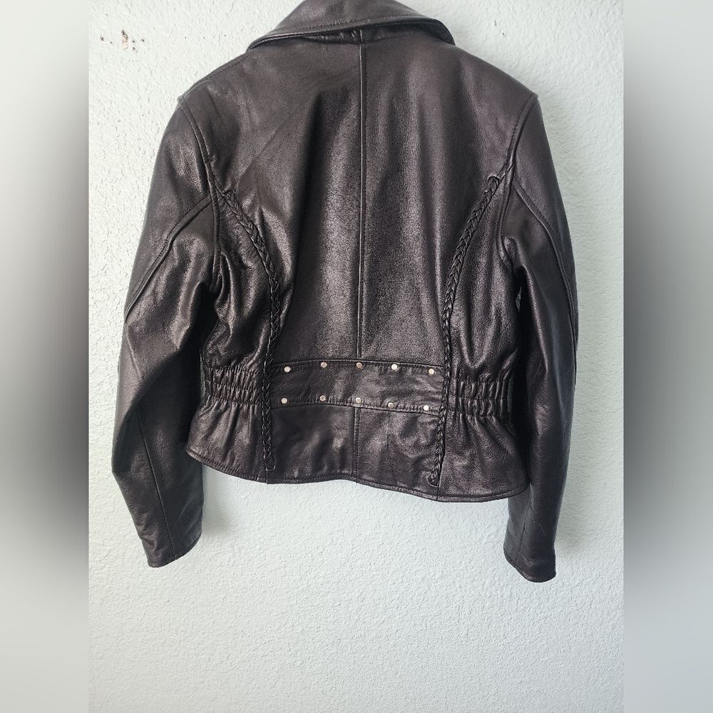 Leather Racer Women's Jacket Motorcycle - Picture 4 of 11